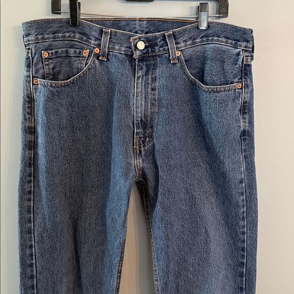 Levis Jeans Mens 36 x 32 Blue 505 Denim Straight Leg Cotton - Picture 9 of 12